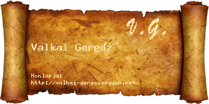 Valkai Gergő névjegykártya